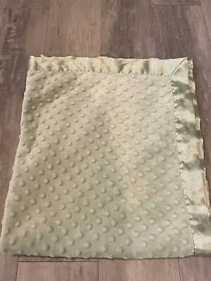My Blankee Baby Blanket Green And White Satin Trim. 34x30” • $10.99