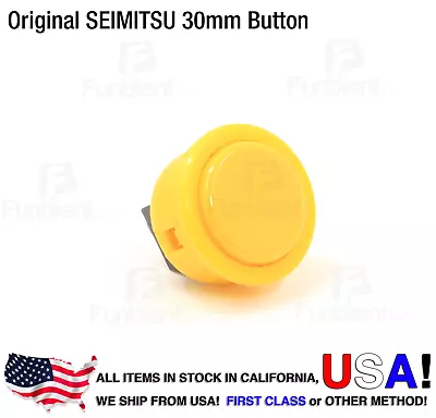 SEIMITSU Original PS-14-G Yellow Push Button JAMMA Guitar Killswitch • $3.50