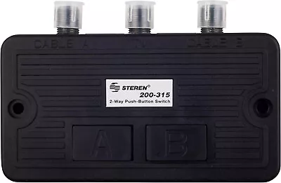 Steren 2-Way Coaxial A/B Switch - 200-315 F Type Connectors Use W/ RG6 Cables • $18.99