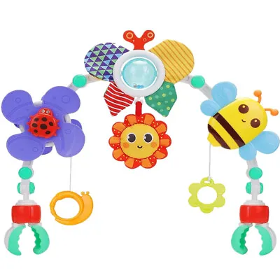 Baby Pram Play Arch Toy Rattle Crib Mobile Arch Sensory Stroller Toddler Toys UK • £21.99