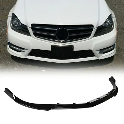 For Benz C Class W204 Sport 11-14 Glossy Black Front Bumper Lip Splitter Spoiler • $99.99