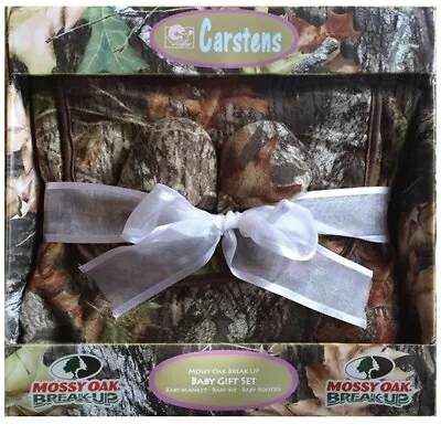 Mossy Oak Camouflage Baby Blanket Bib Booties Set Boxed • $32.95
