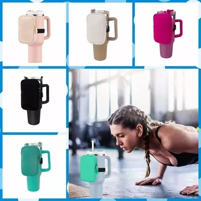 Solid Color Bottle Bag Handheld Caddie Can Cover  Gym Outdoor Running Exercise • $8.02