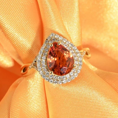 £2811.04 • Buy ILIANA 18ct White Gold AAA Songea Sapphire Halo Ring Size N Diamond Wt. 4.5 Gms