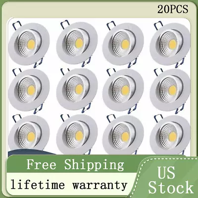 20PCS 5W Dimmable Recessed Led Ceiling Downlight COB Spotlight Lamp 110V • $64.99