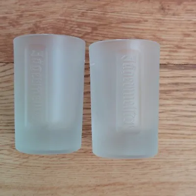 Jagermeister Pair Frosted Glass Embossed 2.5cl Shot Glass Jagerbomb Mancave Bar • £7.99