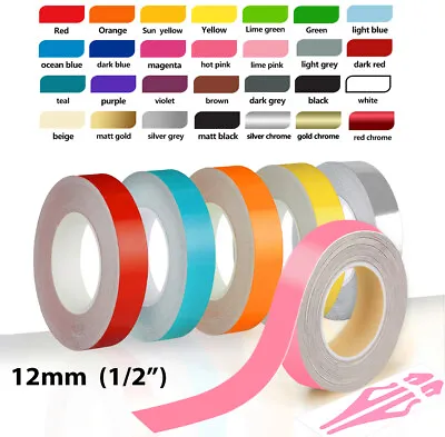 1/2  Vinyl Pinstriping Pin Stripe Line Car Decal Self Adhesive Tape Sticker 12mm • $9.39