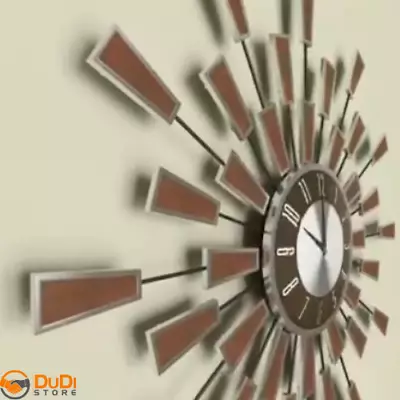 Wall Clock Large Starburst Mid-Century Modern Vintage Style Metal Analog Decor • $78.99