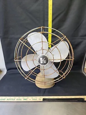 Vintage Sears And Roebuck K Series Metal Fan Model 303 Works Cast Iron Base  • $85