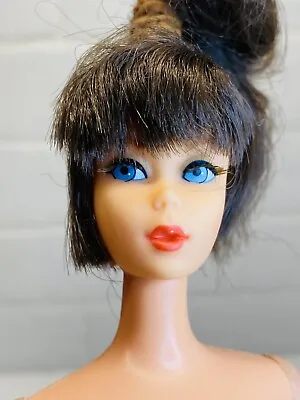 Vtg Mattel Talking Barbie Doll 1967 Mexico Brunette Red Lips Bent Knee Mute • $110