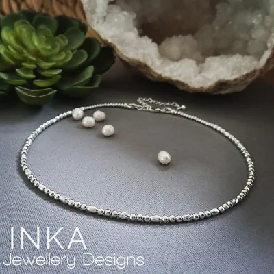 Inka 925 Sterling Silver Bead Handcrafted Choker Necklace  • $45.47