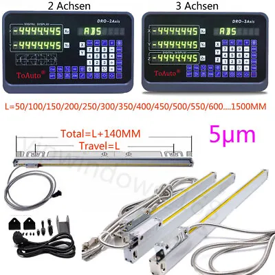 Precision Linear Scale DRO 5um Digital Readout Display 2Axis 3Axis Mill Lathe US • $90.27