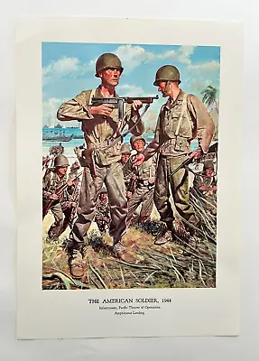 Vintage Military Art Print The American Soldier 1944 Infantrymen Pacific Theater • $13.75