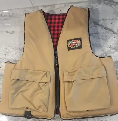Vintage RED PLAID Fishing Vest Lg-xl Flotation Aid STEARNS Cabin Decor  • $29.99