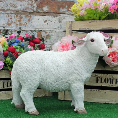 £14.99 • Buy Resin SHEEP White Lamb Farm Yard Animals Sculptures Garden Ornament Frog Statue
