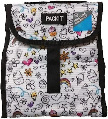 PackIt Freezable Lunch Bag (White Doodles) • $21.95