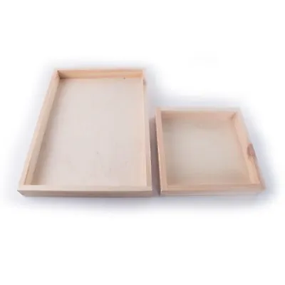 Wooden Shallow Tray Display Presentation Box Unpainted Decorative Pine/ 2 Sizes  • £10.95