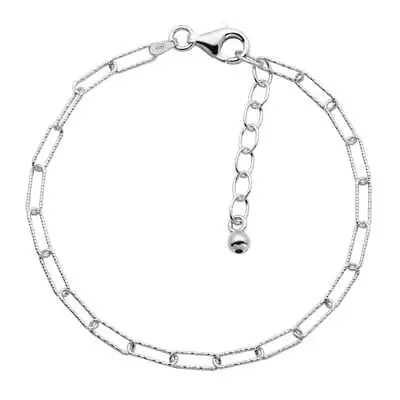 Charles Garnier 6.75 +1.25  3mm Sterling Silver Paperclip Chain Bracelet • $30