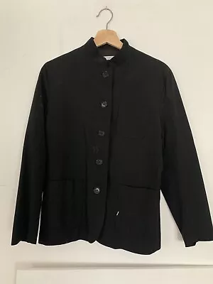 Vintage Barneys New York COOP Black Suit Jacket With Nehru Collar And Pockets • £27.02