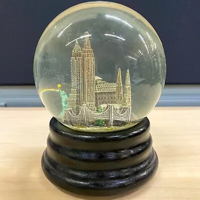 Vintage Saks Fifth Avenue New York City Musical Snow Globe Music Box NYC Skyline • $29