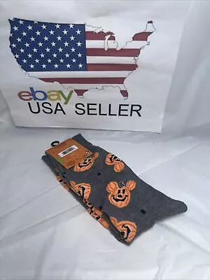 Disney Mickey Mouse Pumpkin Head Halloween Crew Socks 1 Pair Shoe Size 8-12 NEW • $9