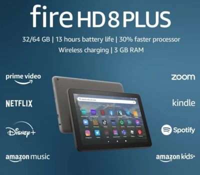 $169 • Buy 2020 Amazon Fire HD8 PLUS Tablet (10th Gen) 32GB -Slate Wireless Charging Kindle