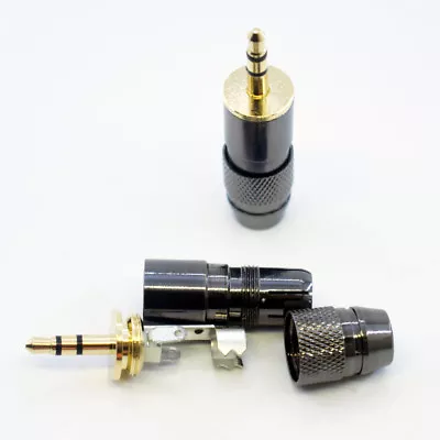 1pc 3.5mm Monster Gold 1/8  Stereo Male Plug Audio Soldering Connectors D.Grey • $2.47