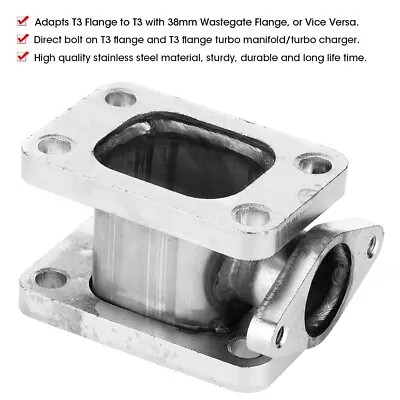 T3-T3 Stainless Steel Turbo Manifold Adapter 38mm Wastegate Flange Outlet BT5 • $37.99