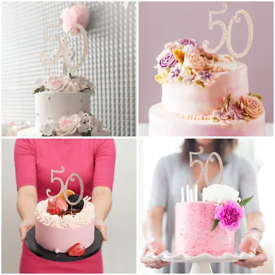 Birthday Party Decoration 50th Anniversary Decor Cake Decorations • £30.19