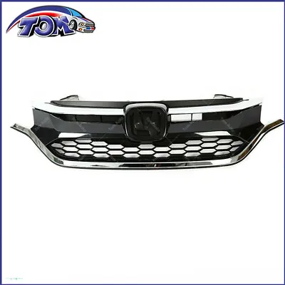 Front Mesh Bumper Upper Trim And Lower Grille For Honda CRV 2015 2016 • $72.88