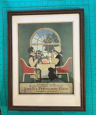 Framed Original 1921 Maxfield Parrish Ad For Swift’s Premium Ham • $178