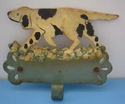 Vintage Metal Cut-Out Plaque Sign Painted Pointer Dog Figurine W/ Hook • $12.90