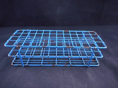 BEL-ART 16mm Tube Vial Rack Holder Epoxy Wire 9.5 X 3.5 X 2.5” 48-Place Blue B • $10.99