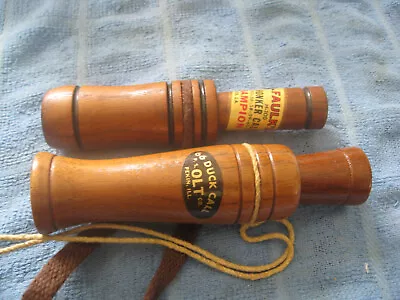 Vintage Faulk's H-100 Honker Goose Call World Champion & OLT 66 Dulk Call Wooden • $19.99