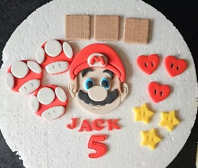 Edible Fondant Mario And All The Items  Cake Topper Fondant  Cake Decorations • £6.75