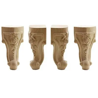 Solid Unfinished Carved Wood Furniture Legs Replacement Sofa Couch Chair Ottoman • $29.22