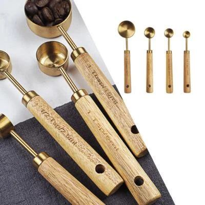 £11.11 • Buy Measuring Cups And Spoons Set Stainless Steel For Cafe Bar Dry Liquid