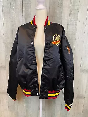 Vintage Vancouver Canucks Starter Satin Bomber Jacket Canada 80s 90s NHL Mens L • $399.99