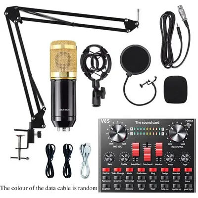 Home Studio Recording Kit Podcast Music Mixer Equipment Condenser Microphone Set • £39.55