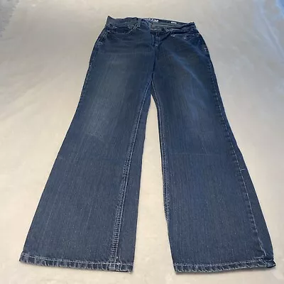 Reclaim Jeans Men’s Blue Distressed Denim Low Rise Bootleg Med Wash Cotton 31x32 • $21.99