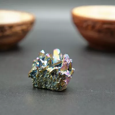 Titanium Aura Quartz Cluster Rainbow Rough Healing Crystal Gift Mineral 66g X 1 • £32.99