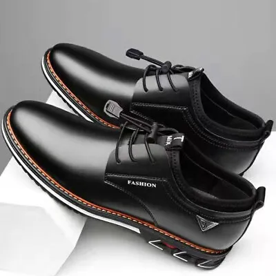 Mens Formal Business Wedding Leather Oxfords Pointed Toe Lace Up Casual Shoes • £39.59