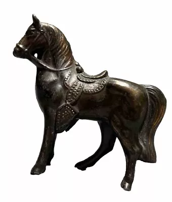 Vintage 1950's Small Solid Pot Metal Copper Horse Statue Figure 2.5”x 2.5” • $7.99