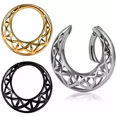 Pair Abstract Hoop Ear Weights Ear Hangers Ear Tunnels Ear Gauges Body Jewelry • $28