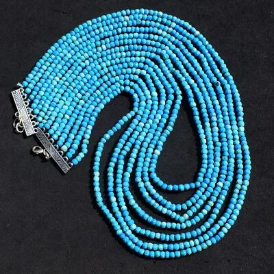 7 Strand 314 Cts Turquoise Faceted Beaded Womens Necklace Jewelry AK 05 E469 • $0.99