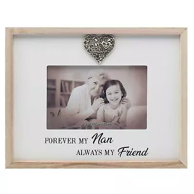 Sentiments Photo Frame With Heart Attachment And Wording - Forever My Nan • £11.01