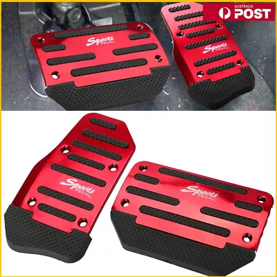 Car Pedal Cover Foot Rest Auto Truck Van Nonslip Brake Clutch Aluminium Red 2PCS • $18.93