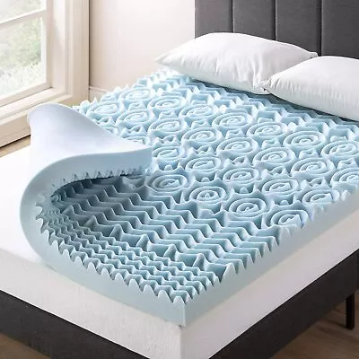 Memory Foam Mattress Topper 4  5-Zone Gel Infused Mattress Pad • $79.99