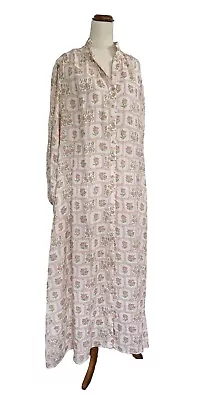 PALM NOOSA Noddy Dress Sz 10 Hibiscus Tile Print Linen  • $290