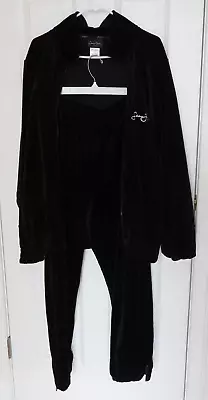 Rare Size L SEAN JOHN Vintage Velour 2 Piece Warm Up Track Suit & Pants Black • $195